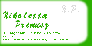 nikoletta primusz business card